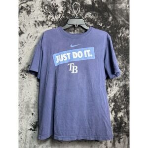 Nike Tampa Bay Rays Shirt Large Just Do It MLB Graphic Tee Blue